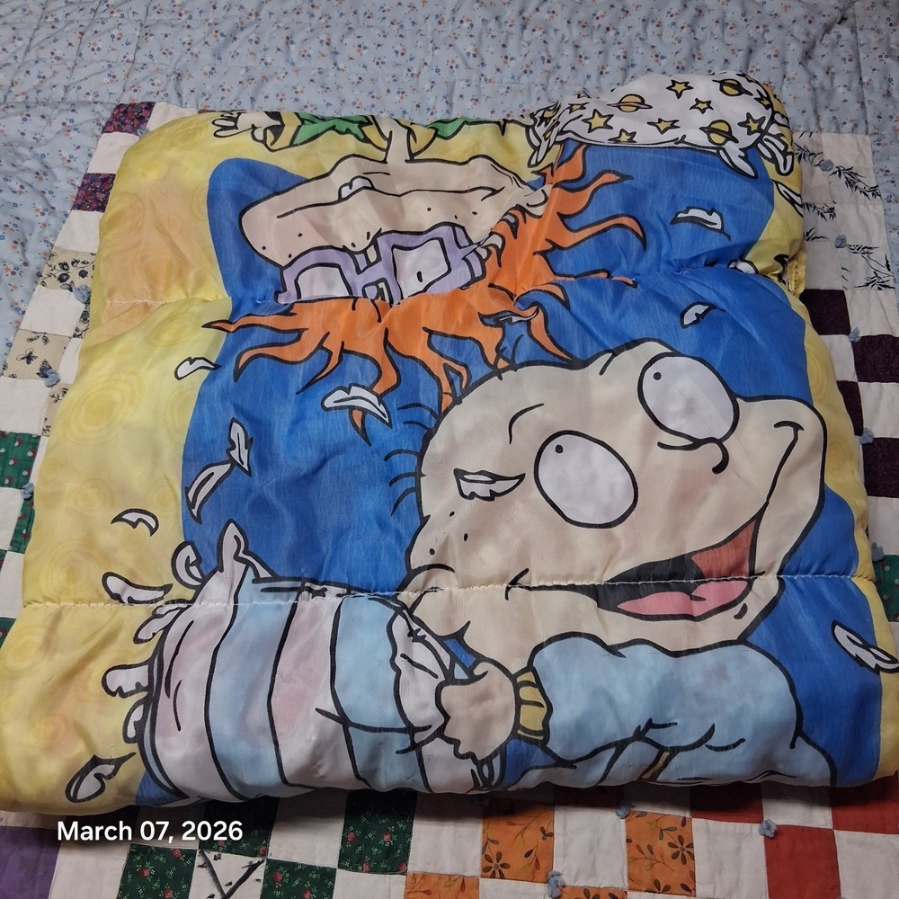 Vintage 1997 Rugrats Sleeping Bag Nickelodeon Tommy Pickles Chucky